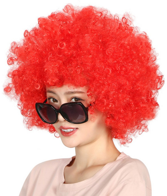 도매파티 점보 뽀글이 가발-파티 파마 코믹 노래방, 8.점보 빨강색