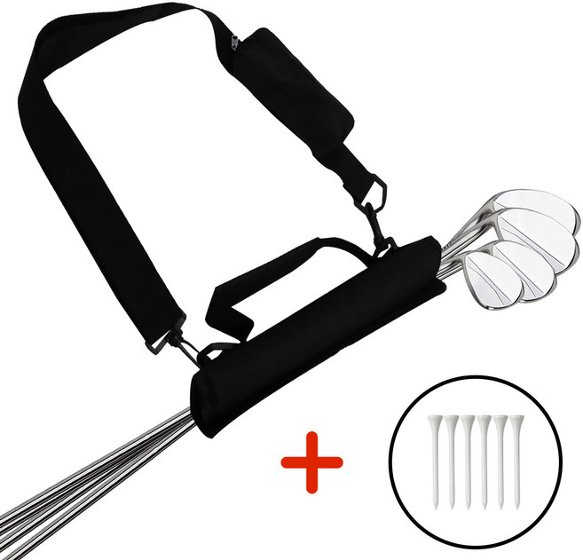 지칸디 골프 경량 미니 하프백 하프주머니 쿼터백, 블랙