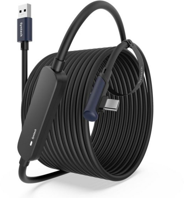 PCVR용 Syntech 링크 케이블 16FT OculusQuest 3Meta Quest 3S Quest2ProPico 4Ultra 액세서리 및 PCSteamVR 고속 PC 데, 26ft, Black