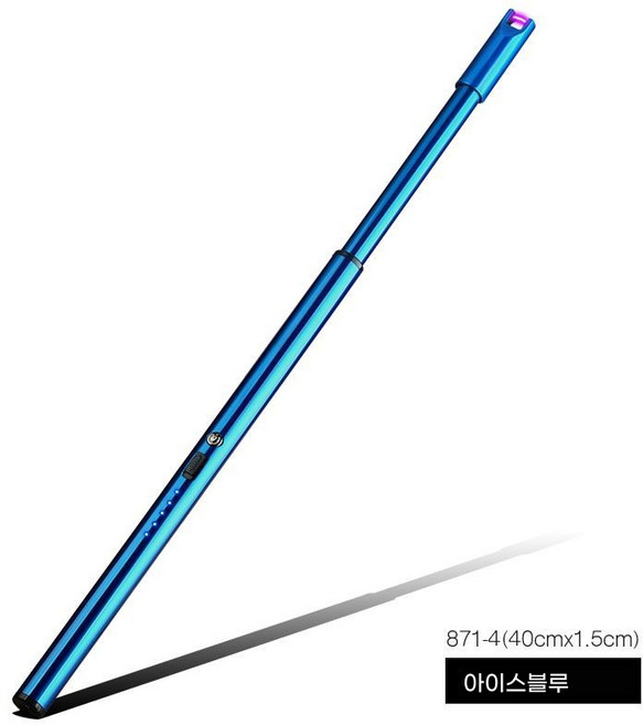 롱핸들 가스레인지 점화기 가정용 토치 바베큐 라이타 캠핑용 USB 충전식 스틱 전기 스토브, 5 연장형 블루 40cm, 1개