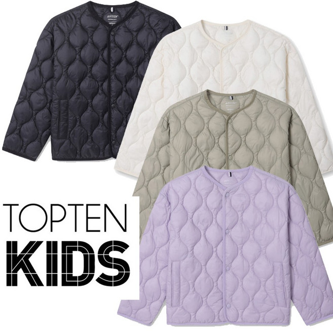 탑텐키즈 간절기 여기저기 두루두루 잘 입을 수 있는 데일리 기본 경량 패딩 점퍼