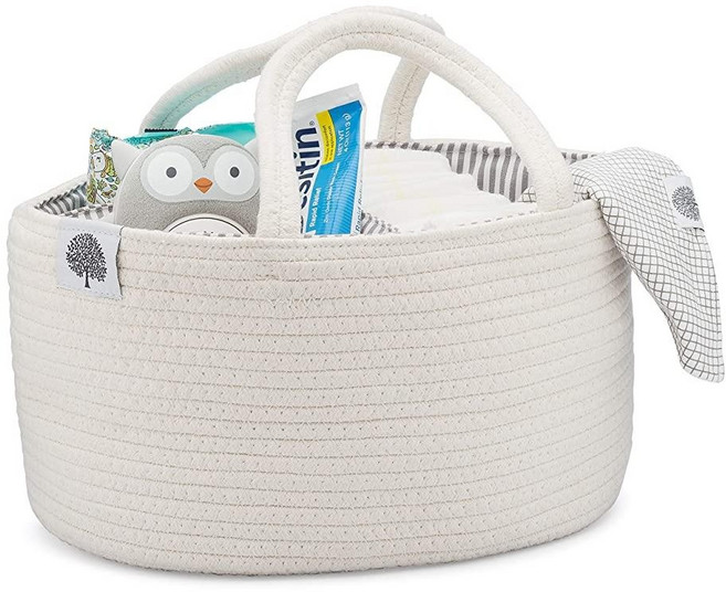 파커베이비 로프 캐디 기저귀 가방 화이트