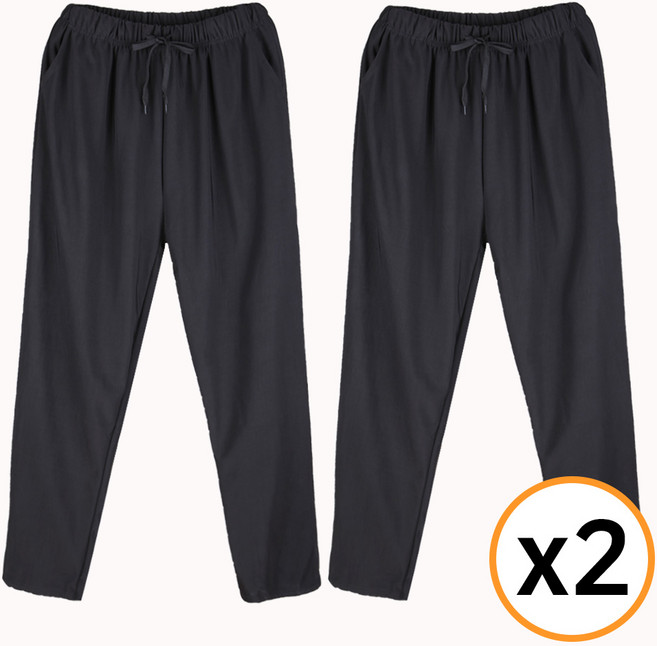 1+1 편안한 봄 가을용 냉장고바지 몸빼 빅사이즈 44인치까지 비침없는 홈 집앞 잠옷 트레이닝