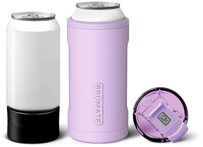 BrüMate Hopsulator Trio 3-in-1 단열 캔 쿨러 354.9ml(12온스) / 473.2ml(16온스) 캔용 + 뚜껑이 있는 100% 누출 방지 텀블러 |, BrüMate Hopsulator Trio 3-in-