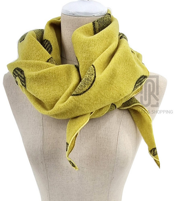 가벼운 여성 기모 마름모 플라워 스카프 머플러