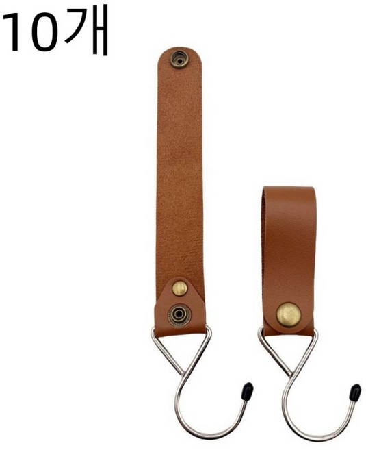 VergHatia 캠핑용 인디언 행어 가죽 고리 10P, 10개, 1단, 브라운