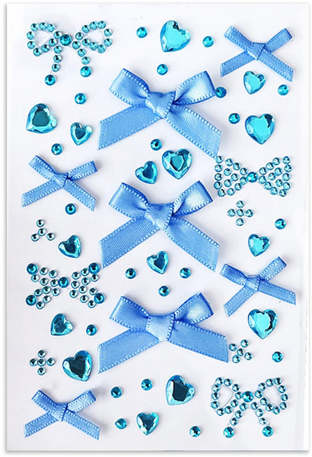 다락301 스티커 페이스 반짝이 페스티벌 파티 워터밤 메이크업 큐빅 얼굴스티커, 1개, 12 블루리본