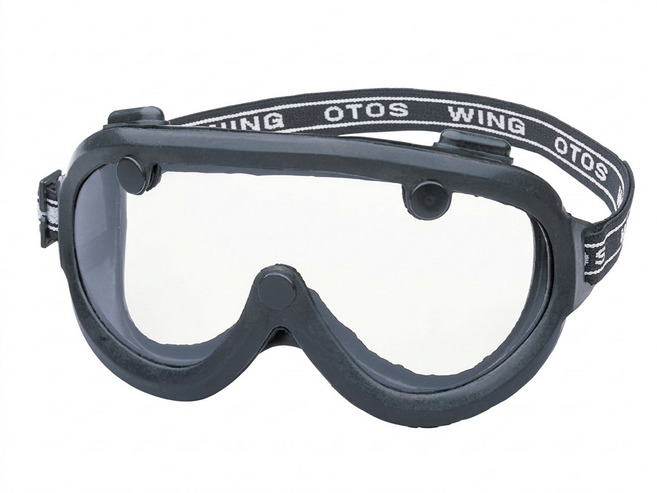 S-501N 고글 보안경 보호안경 렌즈 고무 눈 안면 얼굴 무색 안전 산업 작업, 1개, 블랙