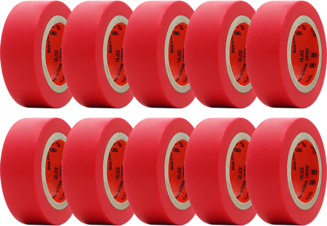 [당일발송] 전기테이프 절연테이프 20mm X 9M(10개입) 빨강, 10개
