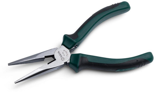 SATA 15.2cm(6인치) 길이의 니들 노즈 사이드 커팅 플라이어 니켈 크롬 스틸 바디 및 그린 미끄럼 방지 핸들 - ST101AST
