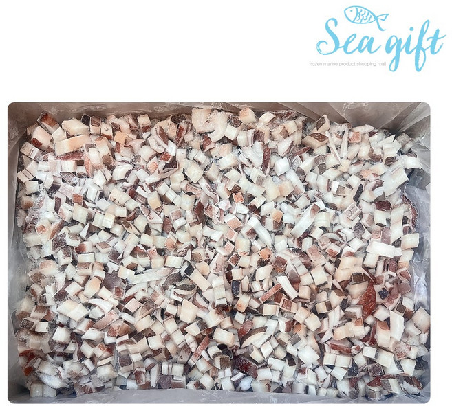 [씨기프트]손질 오징어 다이스 귀채 10kg 다진 오징어채 큐브 대용량, 1, 단품