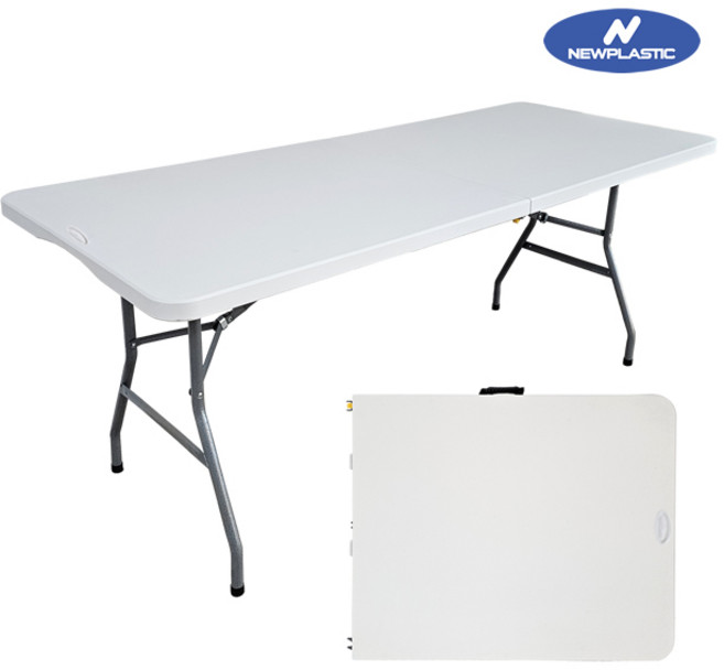 뉴플라스틱 브로몰딩 접이식 테이블 코스트코 폴딩테이블 다용도테이블 접이식 의자 휴대용 야외 실내, 뉴플라스틱 브로몰딩 접이식테이블1800(화이트)_1개