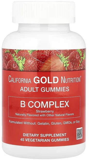 CGN 비타민B 복합체 C 아스코르브산 니아신 니코틴아마이드 피리독신 딸기 구미젤리 45, 45정, 1개 - 쿠팡