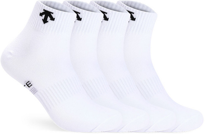 데상트 남성 바닥로고 발목양말 4P_WH, FREE, 4족세트_WH