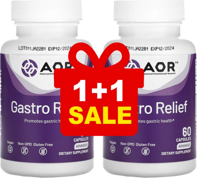 AOR 개스트로우 릴리프 캡슐 60정 2병 Gastro Relief, 2개 - 쿠팡