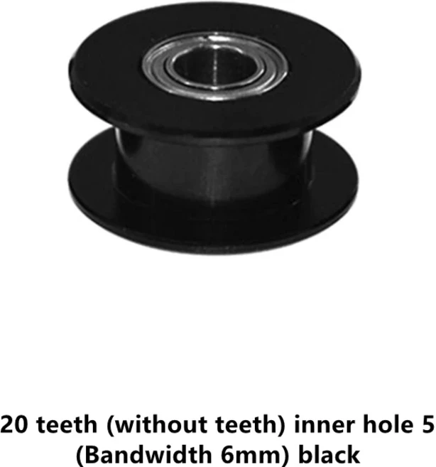 1Pcs GT2 들러 타이밍 풀리 3D 프린터 부품 용 베어링이있는 3456mm 16 치아 20 벨트 폭, 15 20T no teeth H5 6mm