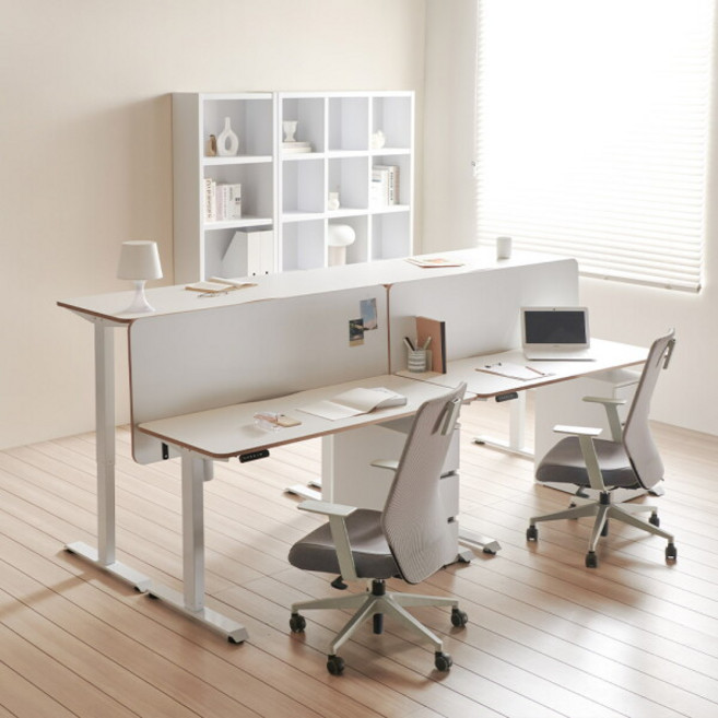[아씨방] [가구] 컴포트 전동 높이조절 책상 풀세트 140cm, 색상:화이트