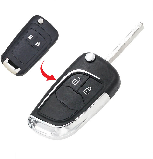 아베오 트랙스 라세티프리미어 크루즈 올란도 말리부 알페온 쉐보레 순정 폴딩키 교체형 호환용 키 케이스, 1개, 쉐보레 고급2버튼