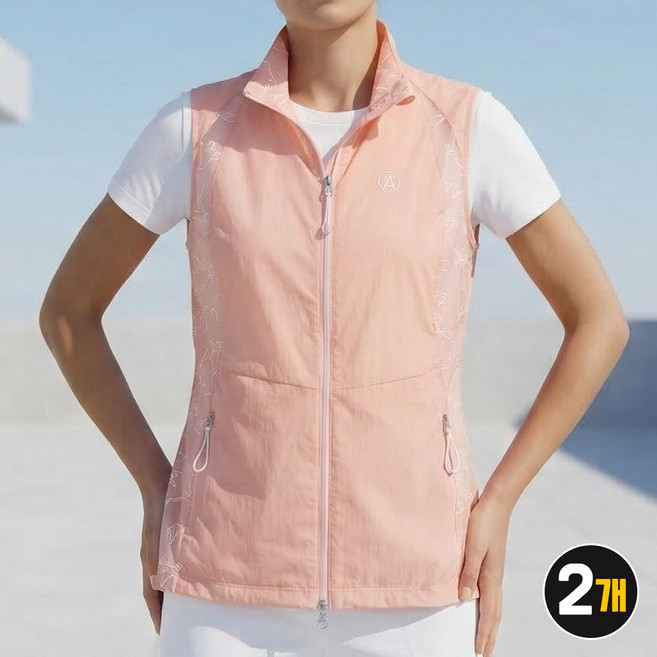 1+1 MZ마르조 여성용 경량 나일론 바람막이 신축성 등판메쉬 통기성 등산 조끼 538