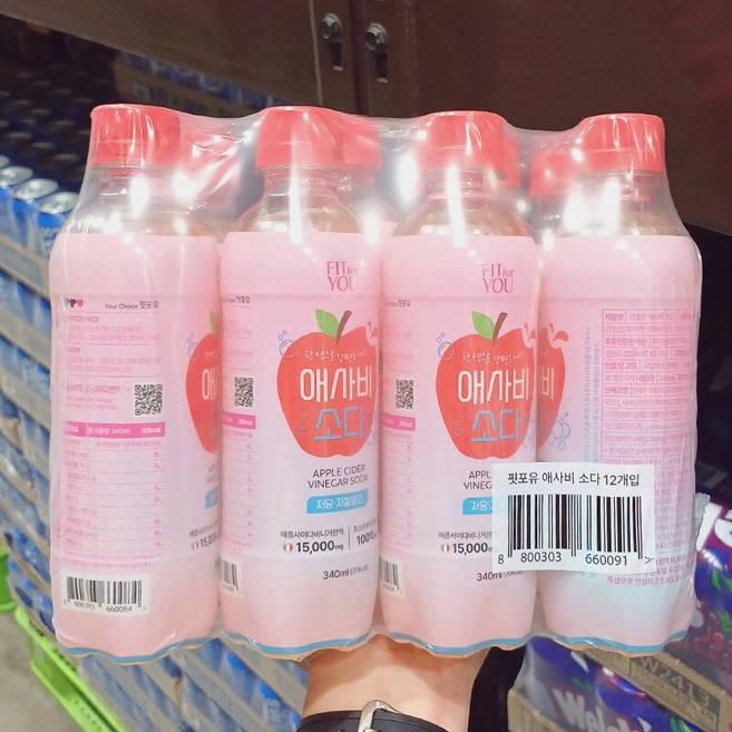 [코스트코] 핏포유 애사비 소다 340ml x 12 / 애플사이다비니거 탄산, 12개