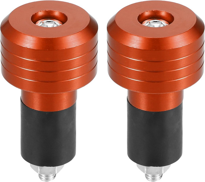 터크볼드 모터사이클 핸들바 엔드 플러그 알루미늄 합금 8mm20mm 07079 패셔너블 프론트 그립 캡 기어 밸런스 오렌지 쌍
