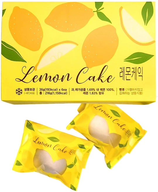 디저트빌리지 레몬케이크 고급 수제 빵 소형케이크 36g 6개입, 6개 - 쿠팡