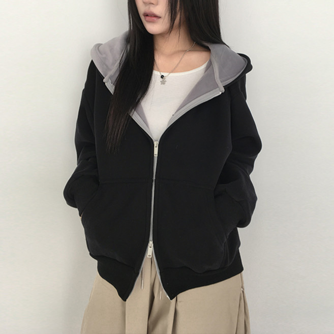 피니 반전배색*융기모 [남여공용] 포터 고퀄 투웨이 융기모 후드집업 (3color) 기모후드집업 기모후드티 겨울아우터 겨울자켓 커플룩 빅사이즈