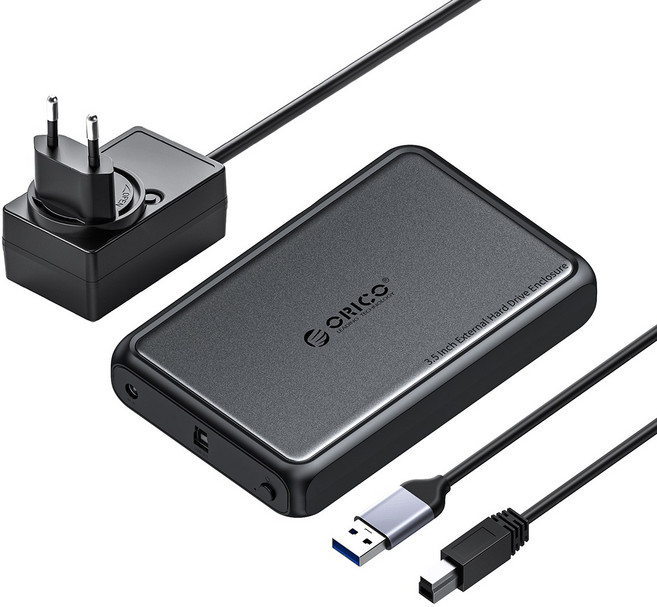 오리코 2.5/3.5형 SATA 2in1 C타입 A타입 HDD/SSD 외장 하드 케이스 DDL35, USB-B to USB-A 100cm, 1개