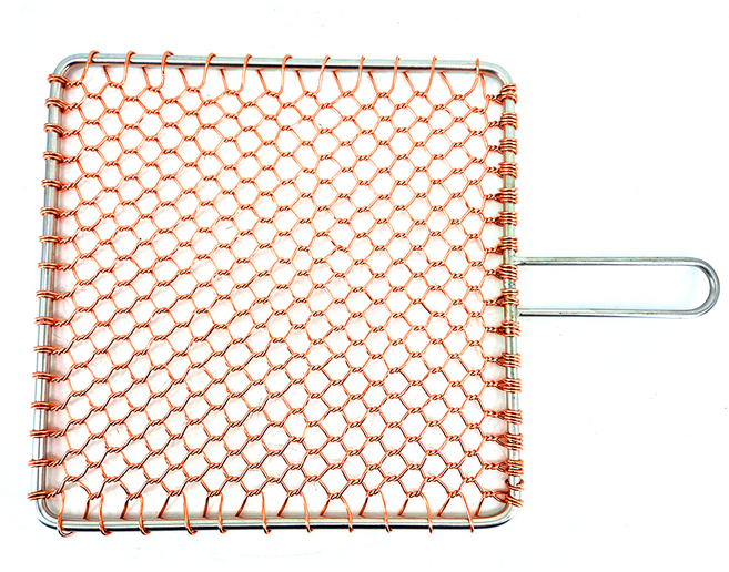 구리 석쇠 사각 32cm 옆손잡이, 1개