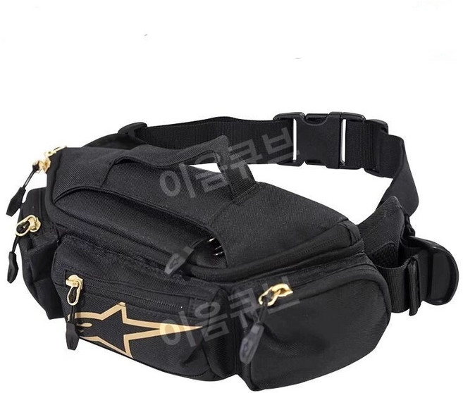 알파인스타 이음큐브 오토바이 허리백 힙색 가방 바이크, 검금색+알파키링