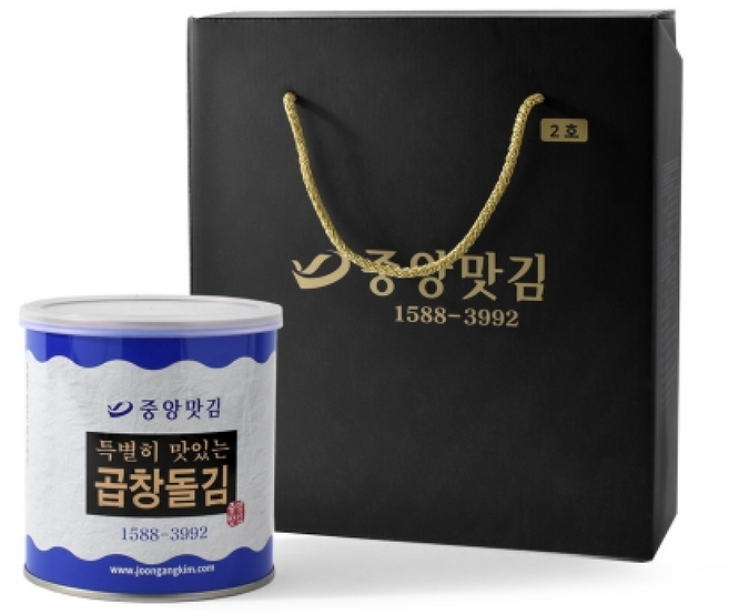 중앙맛김 특별히 맛있는 곱창 돌김 캔김 선물세트2호 보령대천김, 1개