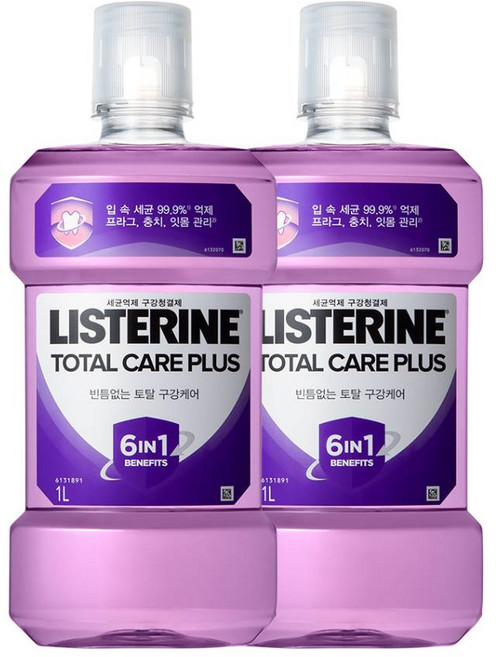 리스테린 토탈 케어 플러스 구강청결제, 1L, 2개