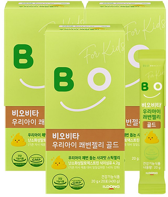 비오비타 우리아이 쾌변젤리 골드 20p, 400g, 3개