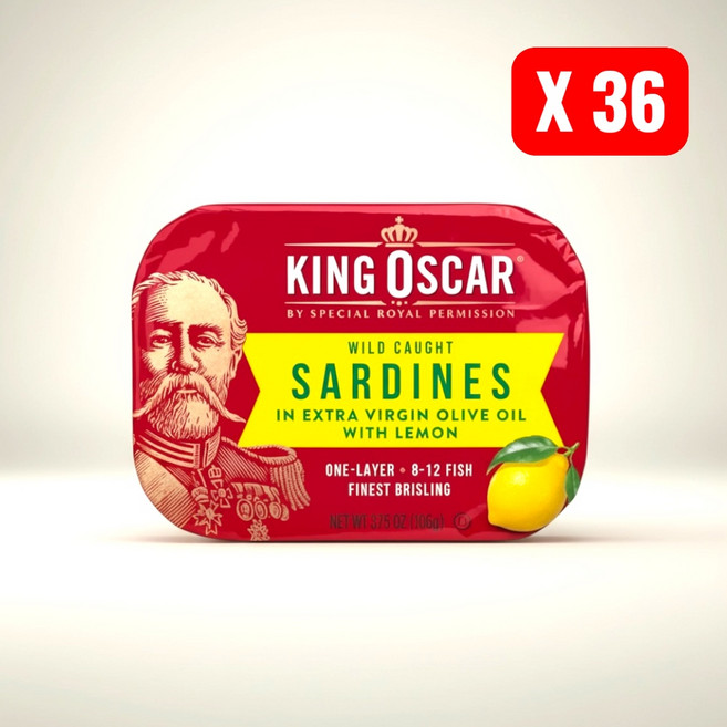 King Oscar 沙丁魚，特級初榨橄欖油檸檬風味, 106g, 36個