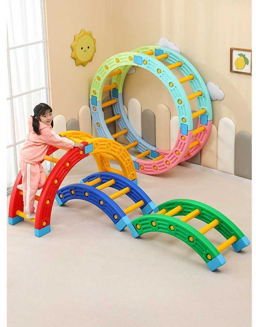 유아체육 구름다리 밸런스 체육균형감각 교구 터널, 옐로우, 1개