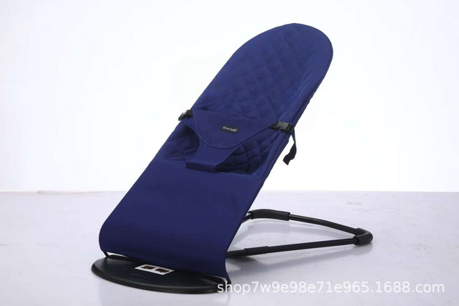 DIU 嬰兒搖搖椅嬰兒悠悠車搖籃搖搖籃牀哄娃神器搖搖椅躺椅哄睡安撫椅, 1件, 深藍色菱形款:+木珠玩具