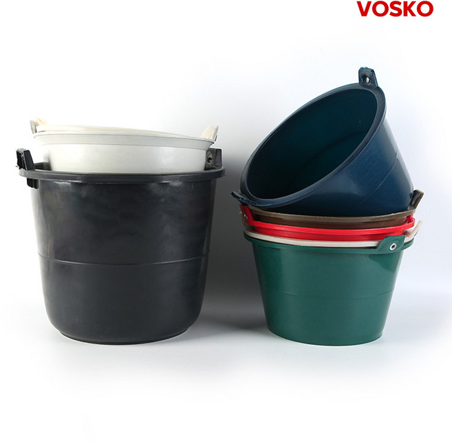 보스코 타이어 고무바켓스 대야 손잡이 고무통 물양동이 다라이 물통 바케스, 1개, 회색
