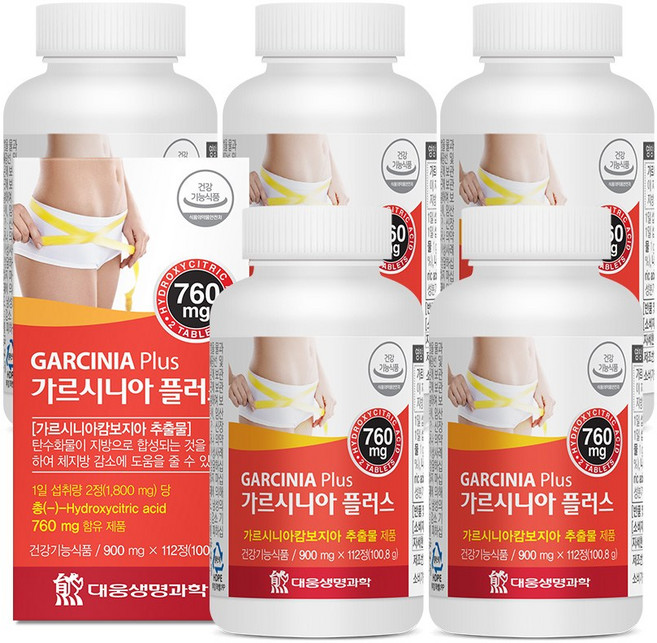 [박스당 8주분] 대웅생명과학 가르시니아 플러스, 112정, 5박스