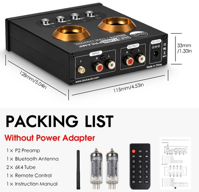 엠프 음향기기 Pro 믹서 리시버 스피커 진공관douk audio p2스테레오 오디오, 전원 어댑터 없음