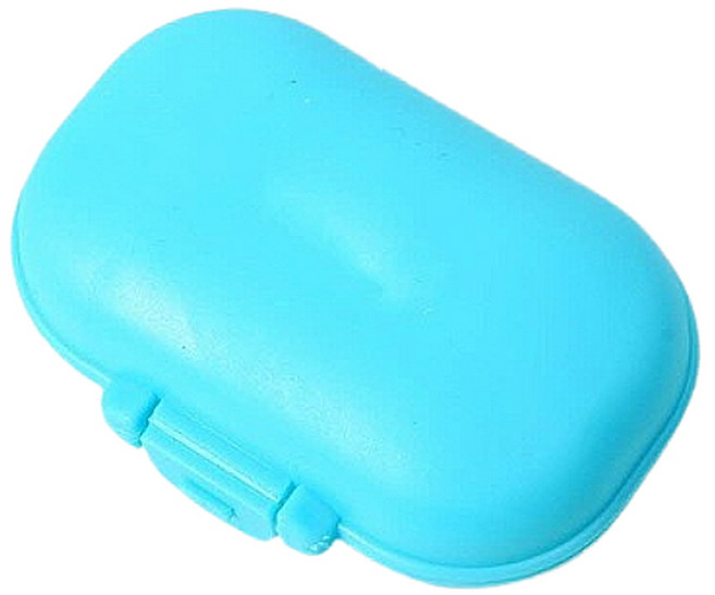 스윗브릿지 휴대용 4칸 알약 케이스 약통, 블루, 1개