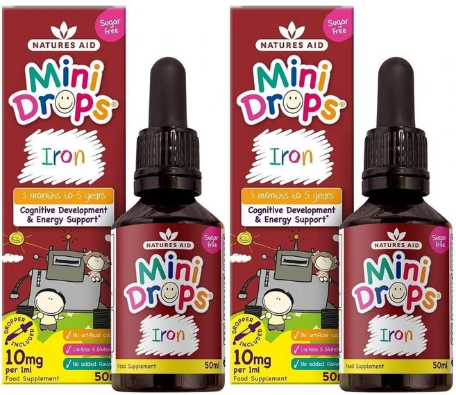 네이처스애이드 3개월-5세 아이언 철분 미니드롭, 50ml, 2개 - 쿠팡