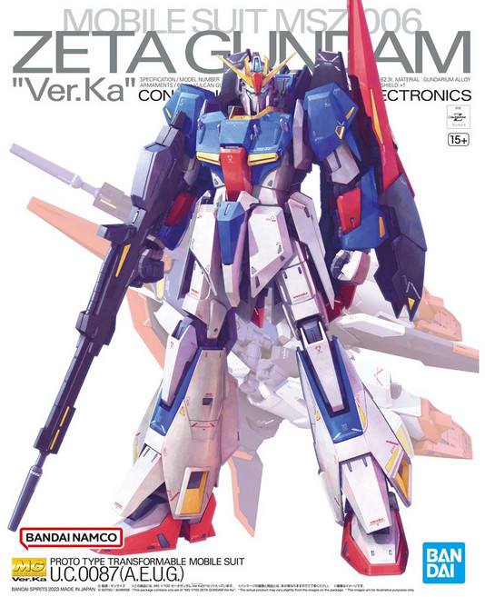 BANDAI MG 1/100 ZETA GUNDAM Ver.Ka Z鋼彈 模型, 1個