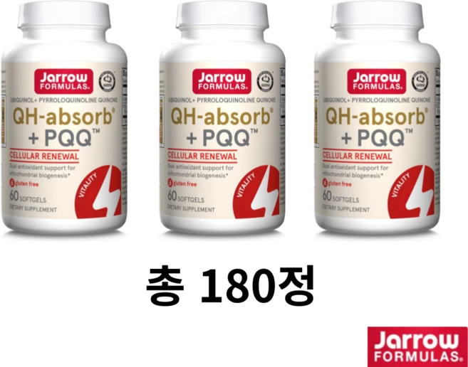재로우 QH + PQQ 소프트젤, 3개, 60정 - 쿠팡