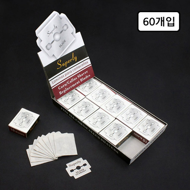 콘커터 교체날 발각질 제거기 호환 리필 날, 60개입