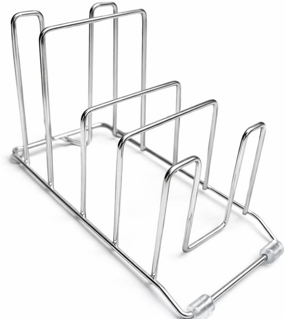 키쉬홈 프리미엄 접시 도마 냄비뚜껑 팬 멀티 정리대, 1개, 실버