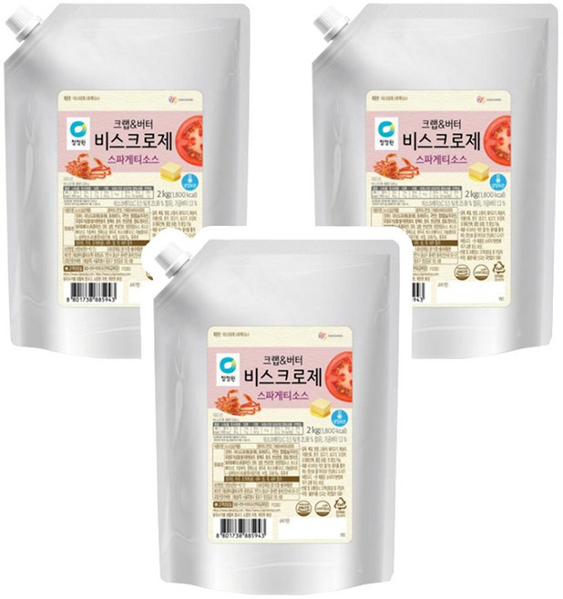 청정원 비스크로제 스파게티소스 2kg, 3개