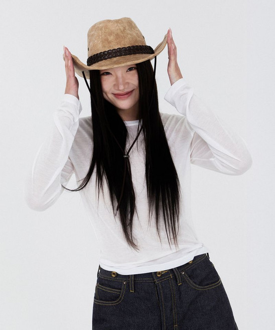 LEE 리 우먼 텐셀 긴팔 티셔츠 아이보리 76U291 92K736