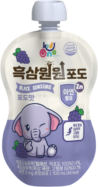 흑삼원원 포도 어린이 흑삼 음료 100mL, 40개