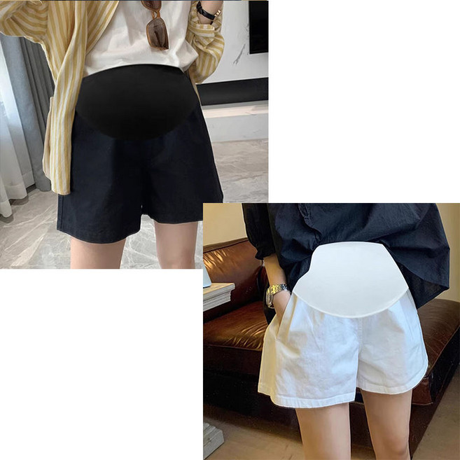 여름 임부바지 1+1 캐주얼 오버핏 임부복 얇은 반바지 임산부 와이드 반바지