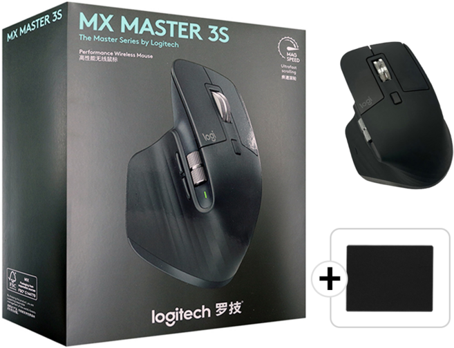 로지텍 MX MASTER 3S 무선 마우스 블루투스 무소음 아이패드 맥북 노트북 호환 병행 정품박스+스토리링크 마우스패드, MX MASTER 3S_그래파이트+스링 마우스패드